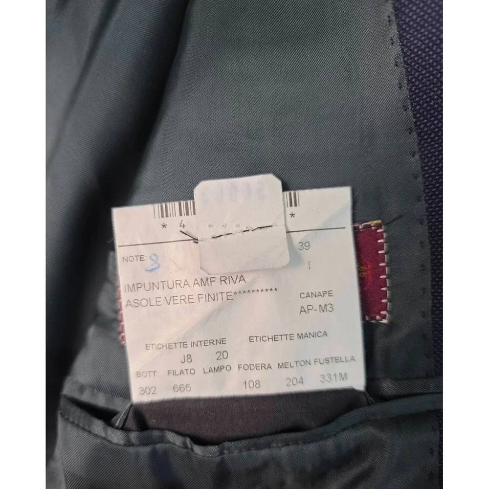 Ermenegildo Zegna Men's Suit Jacket Size 39 Blue Navy Blazer Wool Silk Italy
